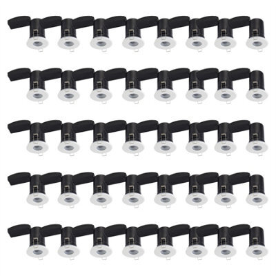 First Choice Lighting Set Of 40 - White Ip65 Bathroom Recessed Fire Rated Downlights - image 1