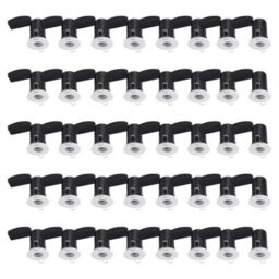 First Choice Lighting Set Of 40 - White Ip65 Bathroom Recessed Fire Rated Downlights - thumbnail 1