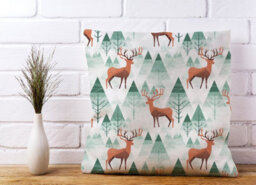 Warren Reed Designer Reindeer On A Snowy Landscape Cushions 60Cm X 60Cm - thumbnail 2