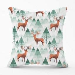 Warren Reed Designer Reindeer On A Snowy Landscape Cushions 60Cm X 60Cm - thumbnail 1