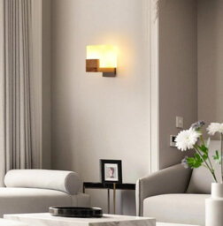 Wall Light Indoor Wood Modern Wall Lamp With Glass Lampshade G9 - thumbnail 5