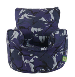 Bean Lazy Cotton Blue Urban Camo Bean Bag Arm Chair Toddler Size