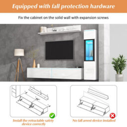 Matteo 3-Piece Modern High Gloss Led Tv Wall Unit Set - White - thumbnail 7