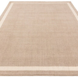 Beige Plain Handmade Bordered 7mm Pile Stain-Resistant Rug For Bedroom, & Dining Room, Plain Wool Rug-120Cm X 170Cm - thumbnail 9