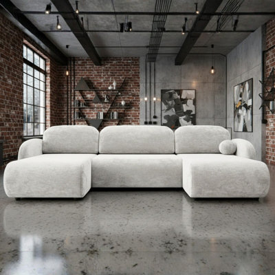Dream U Lc+2R+Lc Spacious Corner Sofa Bed With Storage Cream - image 1