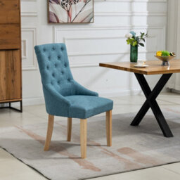 Ravenna Fabric Dining Chairs - Set Of 2 - Teal - thumbnail 3