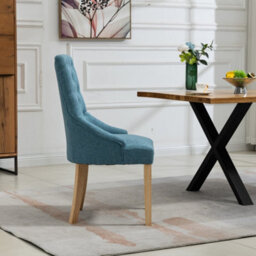 Ravenna Fabric Dining Chairs - Set Of 2 - Teal - thumbnail 4