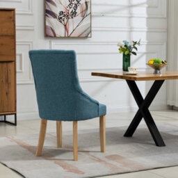 Ravenna Fabric Dining Chairs - Set Of 2 - Teal - thumbnail 5