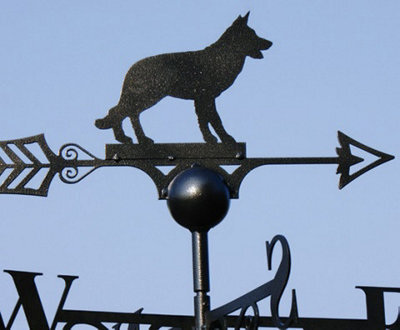 Poppy Forge Alsatian Weathervane - Solid Steel - W61 X H88 Cm - Powder Coated Black - image 1
