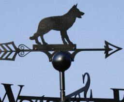 Poppy Forge Alsatian Weathervane - Solid Steel - W61 X H88 Cm - Powder Coated Black