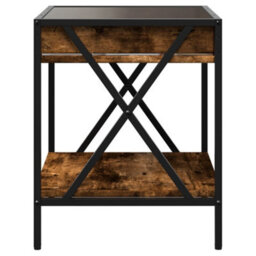 Berkfield Coffee Table With Infinity Led Smoked Oak 40X40X49 Cm - thumbnail 7