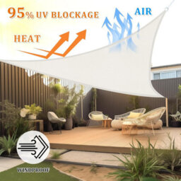 White 3X3X3M Triangular Shade Sail Waterproof Uv Resistant - thumbnail 3