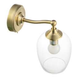 Happy Homewares Traditional Wall Light Fitting In Antique Brass With Clear Glass Shade - thumbnail 4