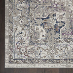 Ivory Multicoloured Modern Optical Floral Machine Made Rug For Living Room And Bedroom-66 X 229Cm (Runner) - thumbnail 9