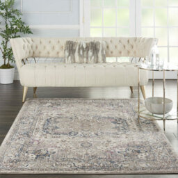 Ivory Multicoloured Modern Optical Floral Machine Made Rug For Living Room And Bedroom-66 X 229Cm (Runner) - thumbnail 2