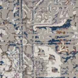 Ivory Multicoloured Modern Optical Floral Machine Made Rug For Living Room And Bedroom-66 X 229Cm (Runner) - thumbnail 3