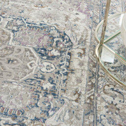 Ivory Multicoloured Modern Optical Floral Machine Made Rug For Living Room And Bedroom-66 X 229Cm (Runner) - thumbnail 4