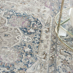 Ivory Multicoloured Modern Optical Floral Machine Made Rug For Living Room And Bedroom-66 X 229Cm (Runner) - thumbnail 5