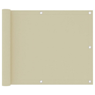 Berkfield Balcony Screen Cream 75X500 Cm Oxford Fabric - image 1
