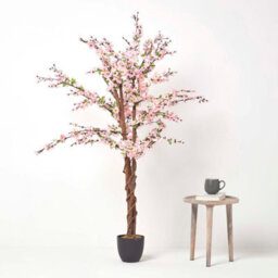 Homescapes Artificial Light Pink Handcrafted Blossom Tree With Silk Flowers, 5 Ft - thumbnail 6
