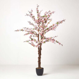 Homescapes Artificial Light Pink Handcrafted Blossom Tree With Silk Flowers, 5 Ft