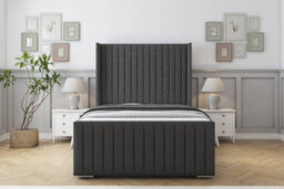 "Sloomy Marlborough Graphite Dumfries Bed Frame With Mattress With 50""  Upholstered Wingback Headboard 6' Super King" - thumbnail 1