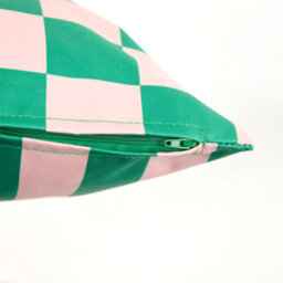 icon Indoor And Outdoor Checkerboard Waterproof Filled Cushion Green Set Of 2 - thumbnail 6