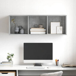 Berkfield Practical Wall-Mounted Tv Cabinet Concrete Grey 37X37X107 Cm Engineered Wood - thumbnail 5