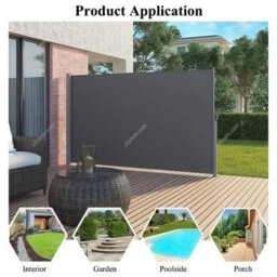 Breeins Outdoor Grey Folding Retractable Garden Sided Awning  Waterproof Sunshade Privacy Panel Gazebo Sidewall Panels 300 X 180 Cm - thumbnail 5