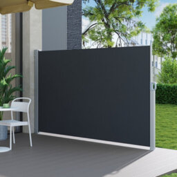 Breeins Outdoor Grey Folding Retractable Garden Sided Awning  Waterproof Sunshade Privacy Panel Gazebo Sidewall Panels 300 X 180 Cm - thumbnail 1