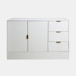 Ohs Solid Ribbed Sideboard Buffet Cabinet Cupboard Storage Unit - thumbnail 2