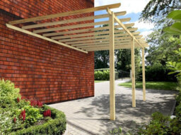 Edecks Contemporary Lean To Carport Wooden Garden Pergola (W 4200mm X L 4800mm) With Steel Spikes (2.7M) - thumbnail 3