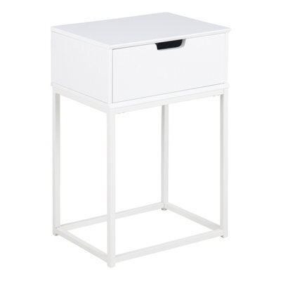 Furniture To Go Mitra 1 Drawer Bedside Table In White - image 1