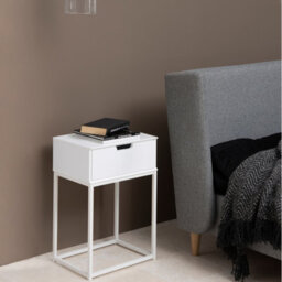 Furniture To Go Mitra 1 Drawer Bedside Table In White - thumbnail 5