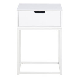 Furniture To Go Mitra 1 Drawer Bedside Table In White - thumbnail 2