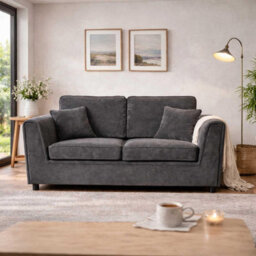 Furnishings For Less UK Ascot Large 3 Seater Sofa Chenille Fabric Charcoal Couch - thumbnail 6