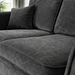 Furnishings For Less UK Ascot Large 3 Seater Sofa Chenille Fabric Charcoal Couch - thumbnail 2