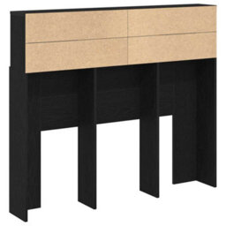 Berkfield Black Oak Headboard Cabinet, 120X19X103.5 Cm, Engineered Wood - thumbnail 5