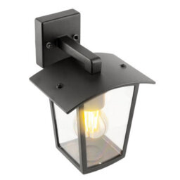 CGC Lighting Cgc Outdoor Outside Wall Light Black E27 Lantern Clear Diffuser Ip44 Traditional Porch Down Facing - thumbnail 4