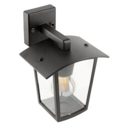 CGC Lighting Cgc Outdoor Outside Wall Light Black E27 Lantern Clear Diffuser Ip44 Traditional Porch Down Facing - thumbnail 5
