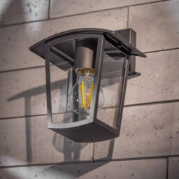 CGC Lighting Cgc Outdoor Outside Wall Light Black E27 Lantern Clear Diffuser Ip44 Traditional Porch Down Facing - thumbnail 3