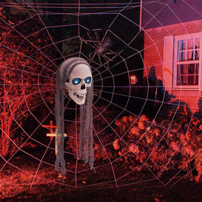 Living And Home Halloween Hanging Skull With Button Battery Glowing Eyes 85Cm(H) - image 1