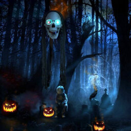 Living And Home Halloween Hanging Skull With Button Battery Glowing Eyes 85Cm(H) - thumbnail 3