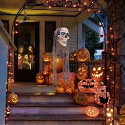 Living And Home Halloween Hanging Skull With Button Battery Glowing Eyes 85Cm(H) - thumbnail 2