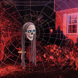 Living And Home Halloween Hanging Skull With Button Battery Glowing Eyes 85Cm(H) - thumbnail 1