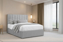 "Chester & Oakley Beds Chester & Oakley Lunar Silver Plush Divan Bed Base 2 Drawers Foot-End With 26"" Strutted Headboard 4'6 Double" - thumbnail 3