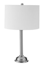 Orsina Adjustable Height Polished Metal Table Lamp, Cream Fabric Drum Shade, Boutique Lighting Feature For Bedroom