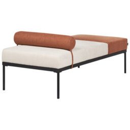 Beliani Chaise Longue Malmos Faux Linen Golden Brown - thumbnail 6