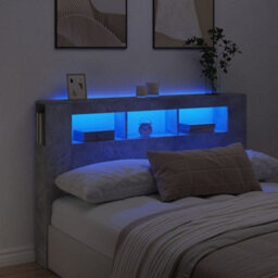Berkfield Led Headboard Concrete Grey 160X18.5X103.5 Cm Engineered Wood - thumbnail 1