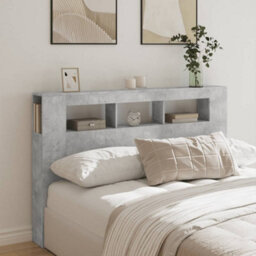 Berkfield Led Headboard Concrete Grey 160X18.5X103.5 Cm Engineered Wood - thumbnail 3